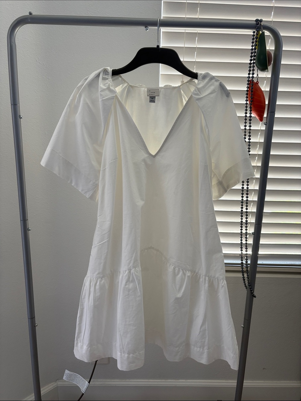 a new day White V-Neck Tiered Mini Dress